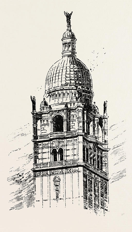 513x900 The Imperial Institute, London, Cupola Of Central Tower Drawing By