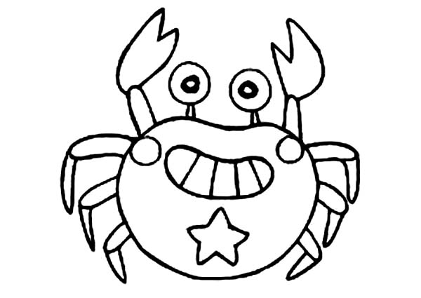 600x425 Cute Crab Grin Coloring Page Coloring Sun