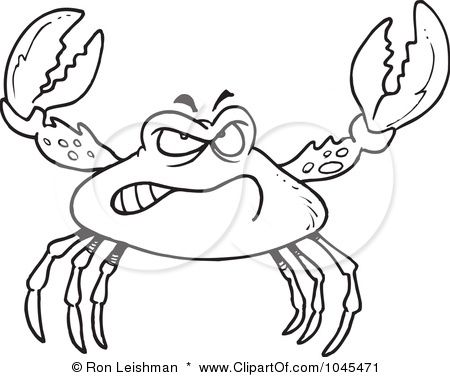 450x377 Funny crab cartoon black and white 1.jpg Lets Draw