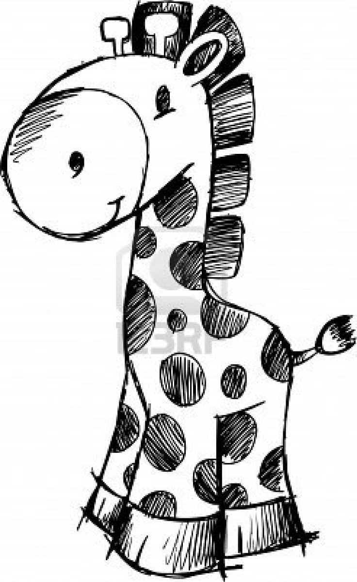 736x1199 Collection Of Cute Baby Giraffe Drawing High Quality, Free