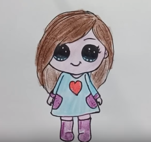 300x281 How To Draw Cute Cartoon Girl Draw So Cute For Children