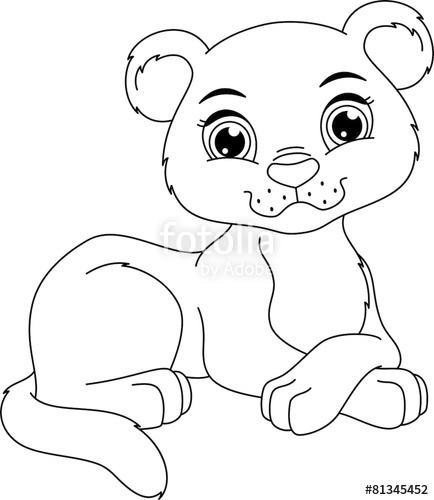 434x500 Panther Cub Coloring Page Stock Image And Royalty Free Vector