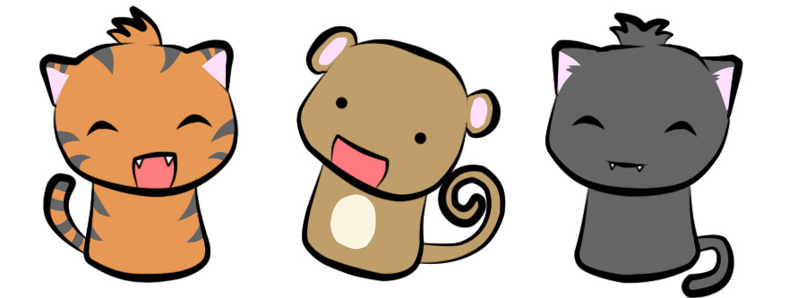 900x333 Tiger, Monkey And Panther By Chobichibi