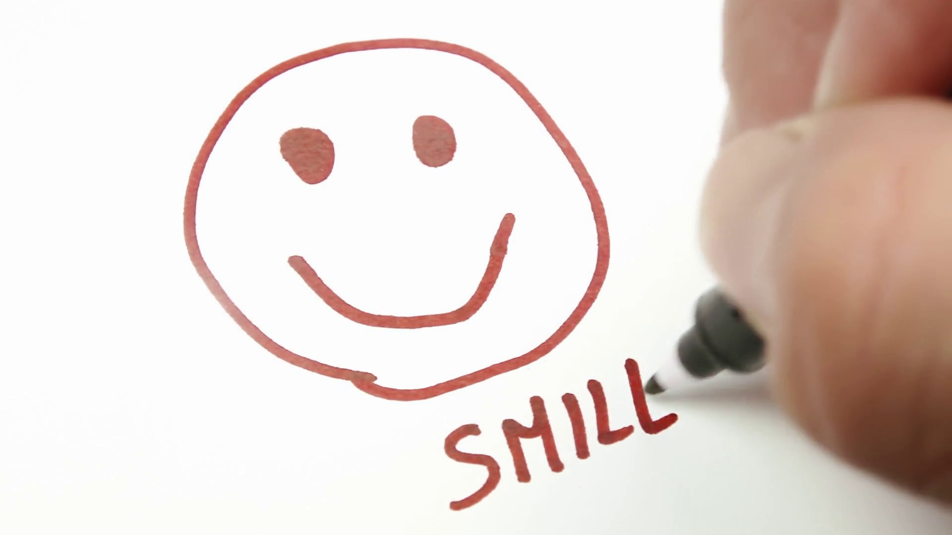 1920x1080 Writing Macro Smiley Cute Text. Hand Drawing A Smiley (Emoticon