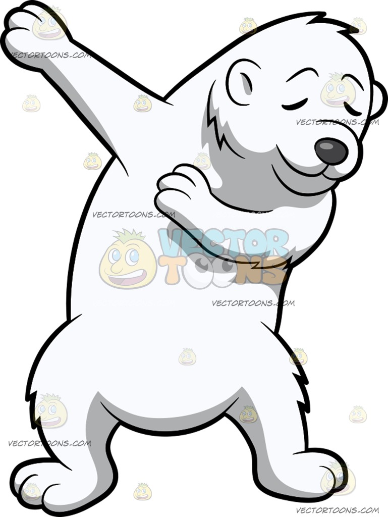 769x1024 Dabbing Polar Bear Cartoon Clipart Vector Toons