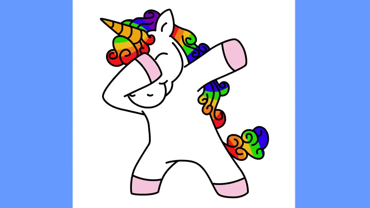 1280x720 How To Draw A Unicorn Dabbing For Kids Easy And Cute