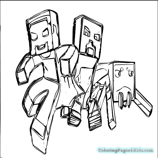 600x599 Minecraft Coloring Pages Free 28 Coloring Pages For Kids