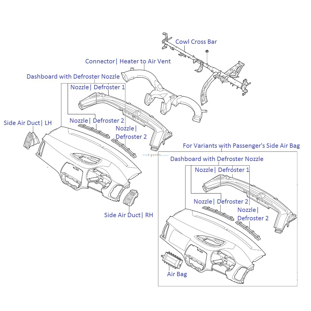 1080x1080 Hyundai I20 1.2 Petrol Upper Dashboard Console