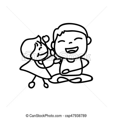 450x470 Hand Drawing Cartoon Concept Happy Fathers Day. Vector