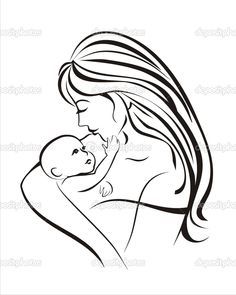 236x295 Mother And Baby Drawing Sketch Template Kreslenie