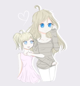 320x343 Mother And Daughter Drawing ~