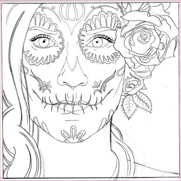 602x602 Day Of The Dead Drawings Pencil