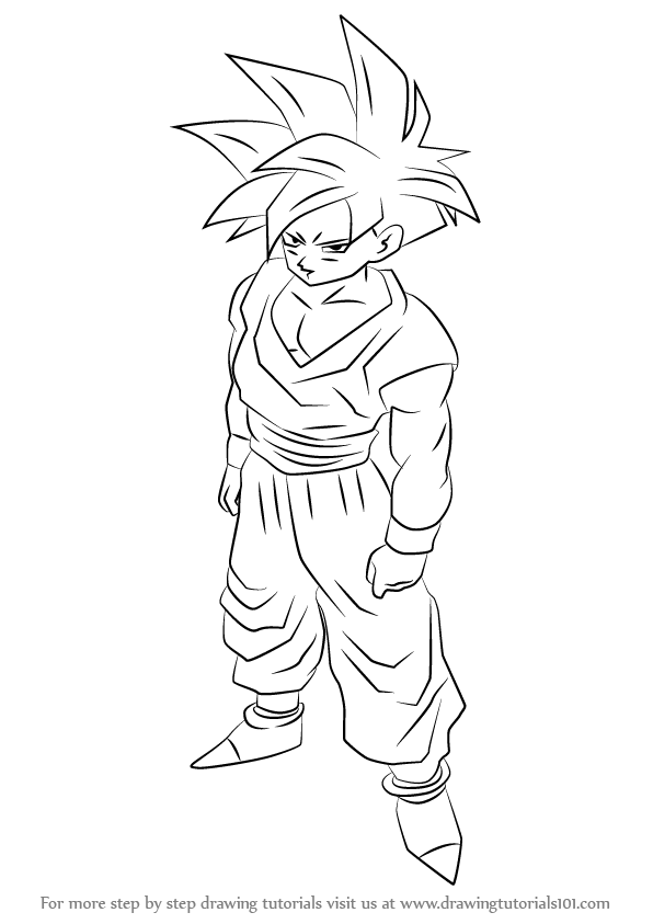 596x843 Learn How To Draw Teen Gohan From Dragon Ball Z (Dragon Ball Z