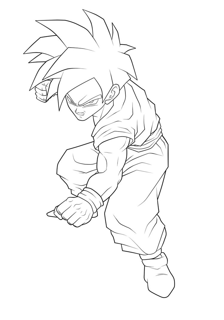 749x1068 Super Saiyan Gohan. Lineart By Moxie2d