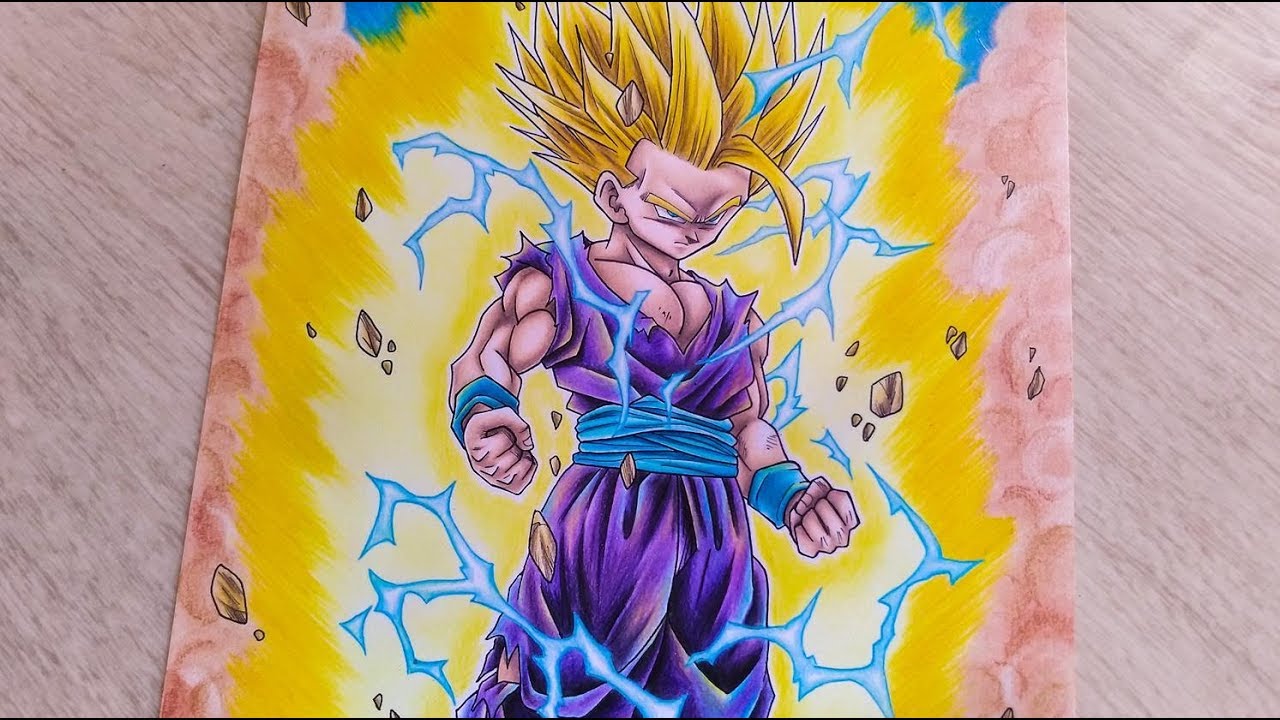 1280x720 Speed Drawing Gohan Super Saiyan 2 (Dragon Ball Z)