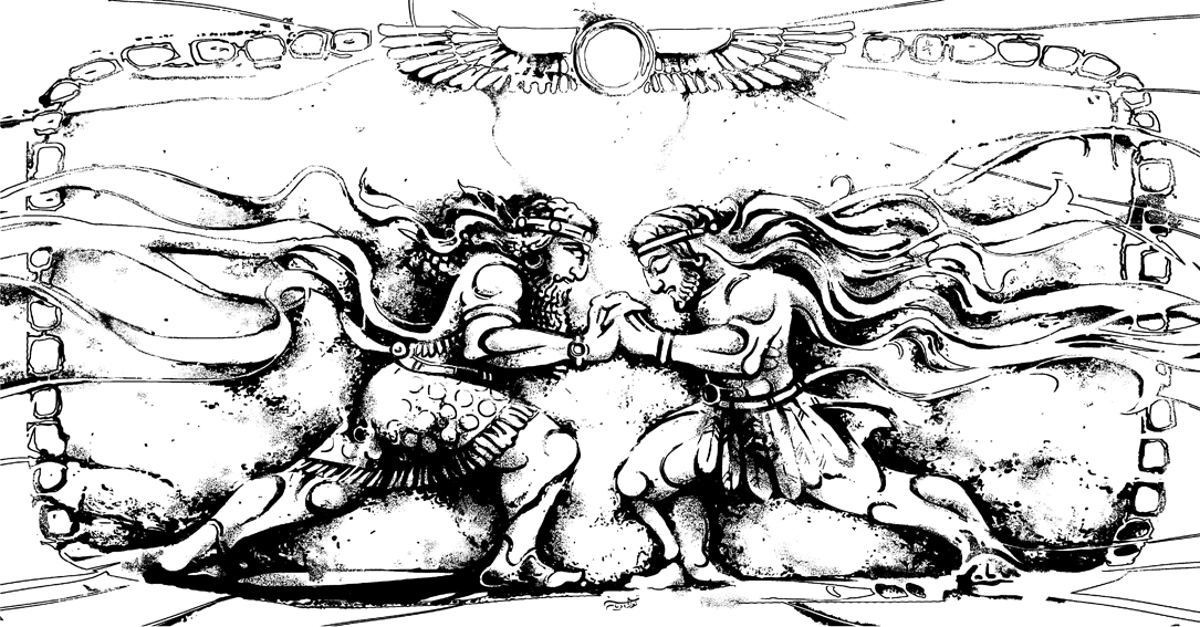 1085x567 Gilgamesh Epic Illustration On Behance