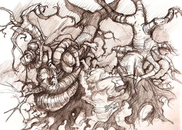 610x436 Demon Pack Presents Illustration Friday Entangled, Dsg 1447