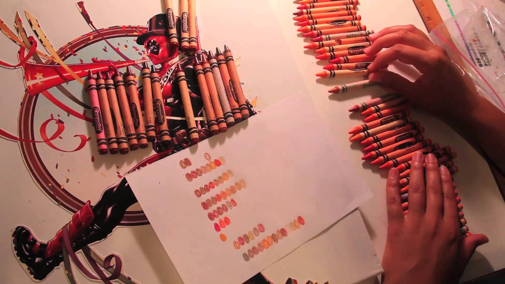 1920x1080 Deadpool Crayon Melt Art