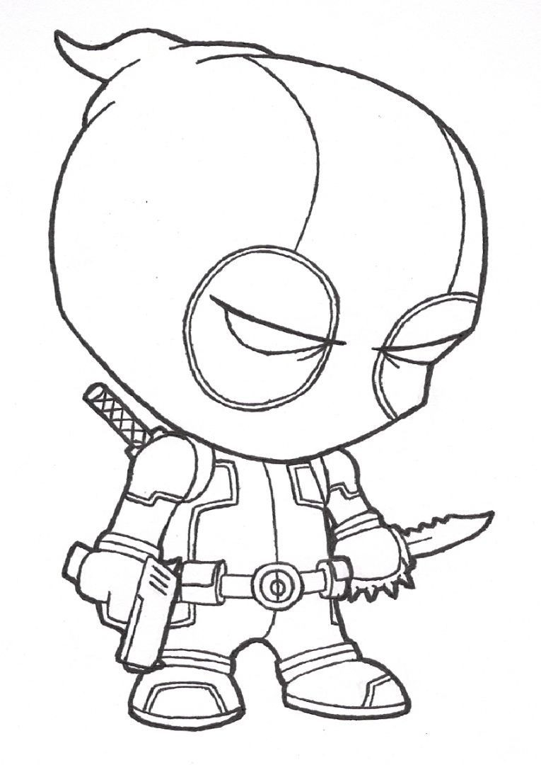 765x1080 Best Chibi Spiderman With Deadpool Coloring Pages Free 3570 Fee