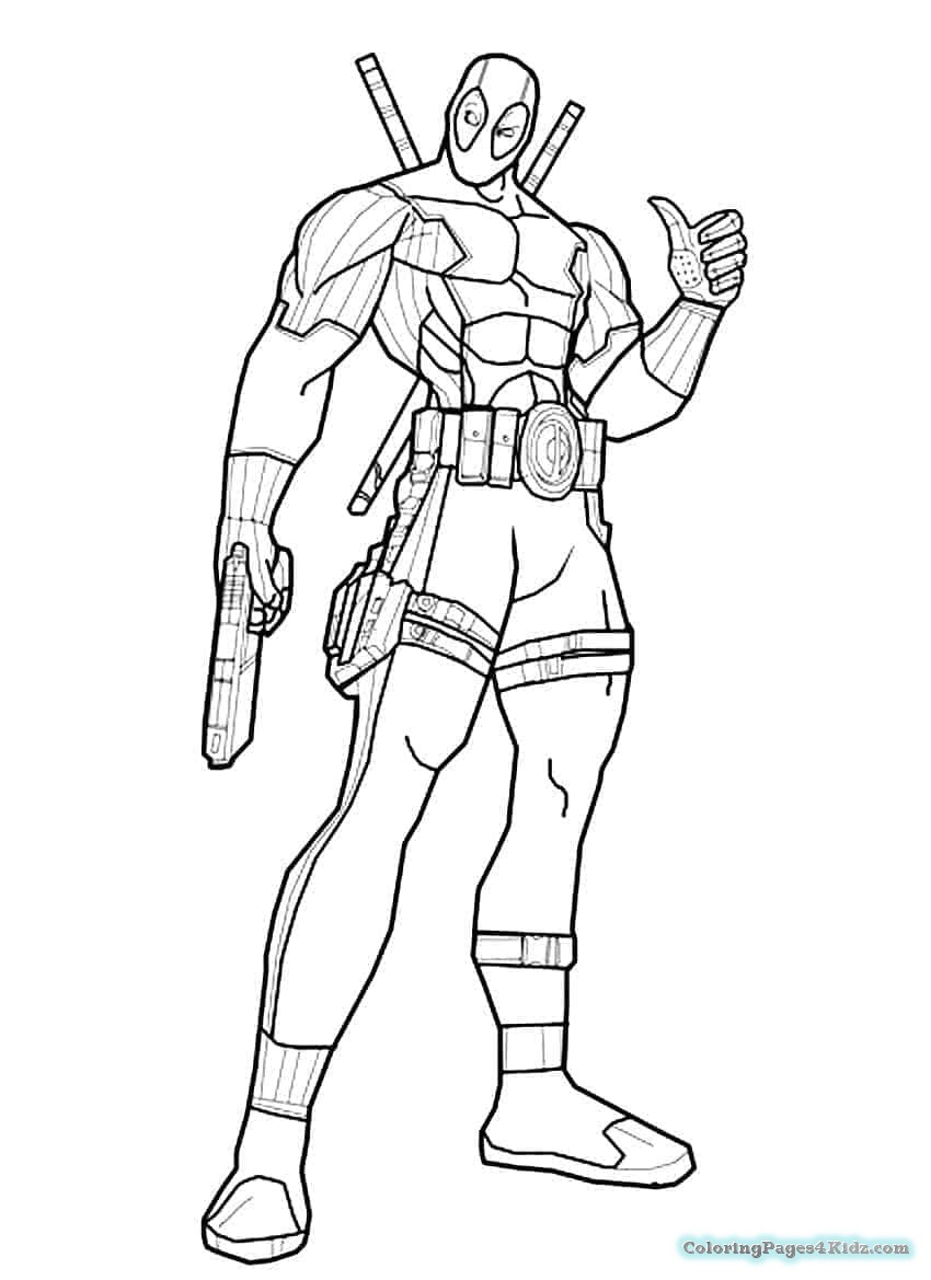 850x1169 Color Your Own Deadpool Coloring Pages Inside Deappool