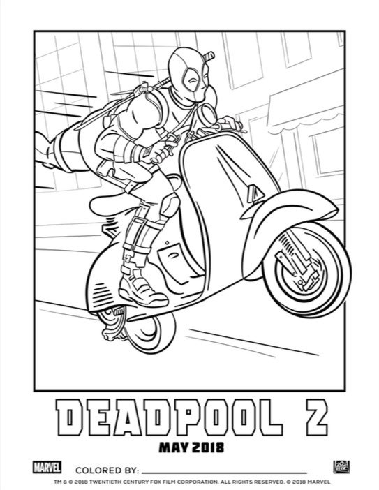 543x702 Deadpool 2 Coloring Page Celebrates National Crayon Day