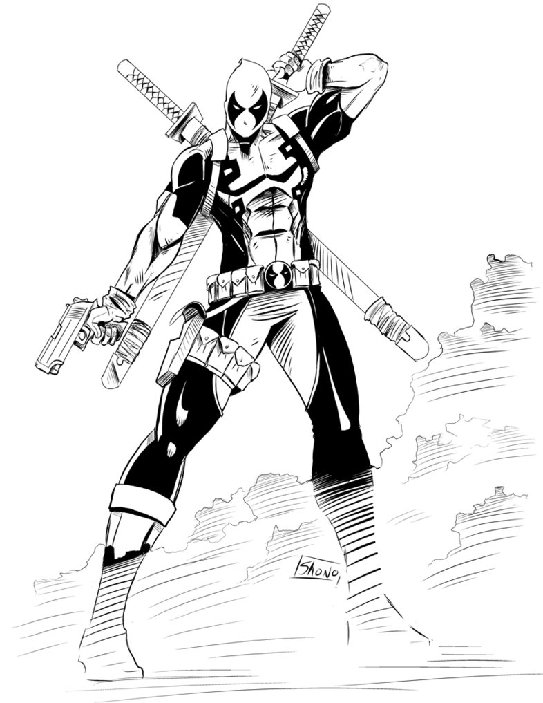 786x1017 Collection Of Deadpool Full Body Drawing High Quality, Free
