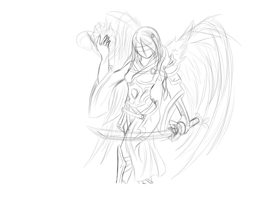 900x701 Death Angel Sketch By Akodo Tatsuya