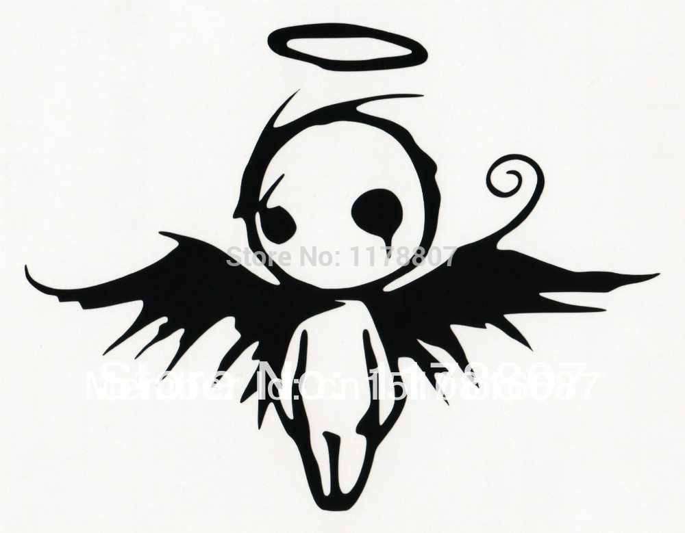 1000x779 Gothic Dark Fallen Angel Of Death Vinyl Decal Car Window Bumper
