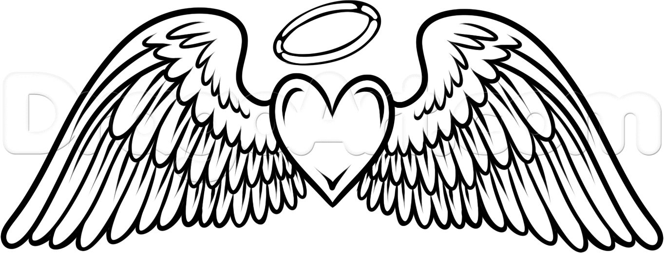 1363x521 This Angel Wings With Heart Amp Halo Tattoo, Dedication To My