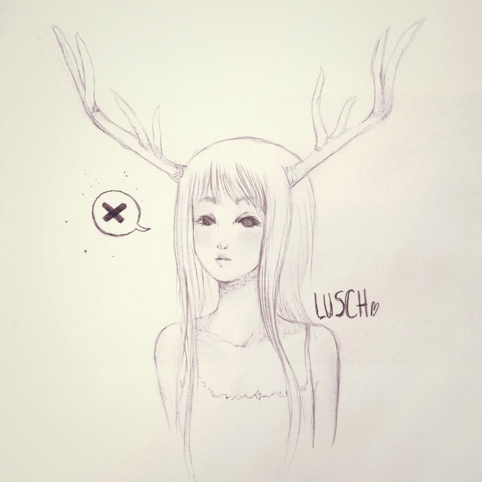 960x960 Drawn Girl Deer