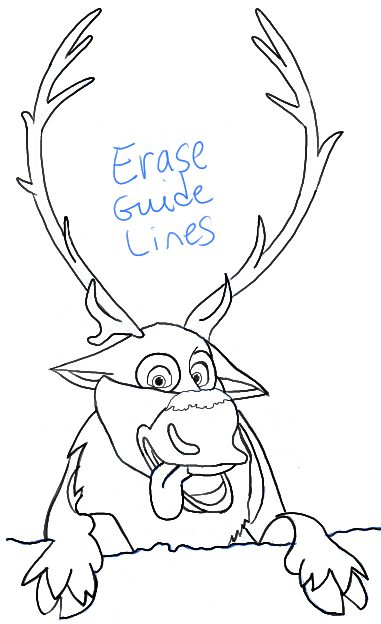 381x624 How To Draw Sven The Reindeer From Frozen Step By Step Tutorial