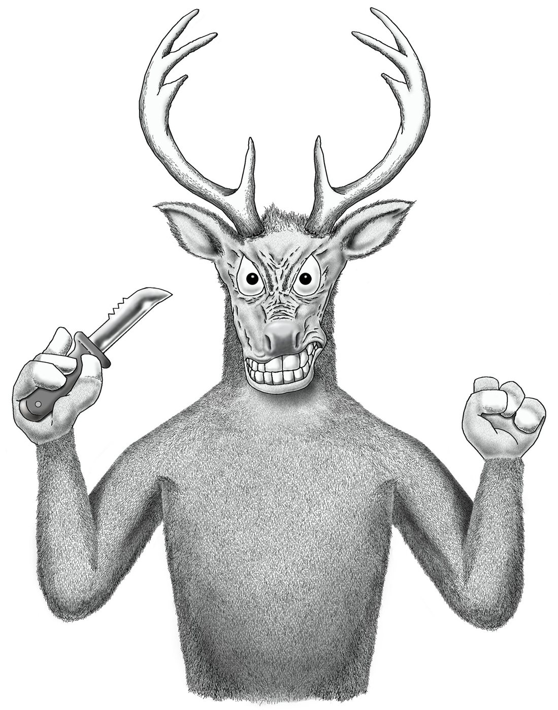 1099x1400 Deer Fights Back