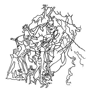 290x300 Abstract Deer Drawings Fine Art America