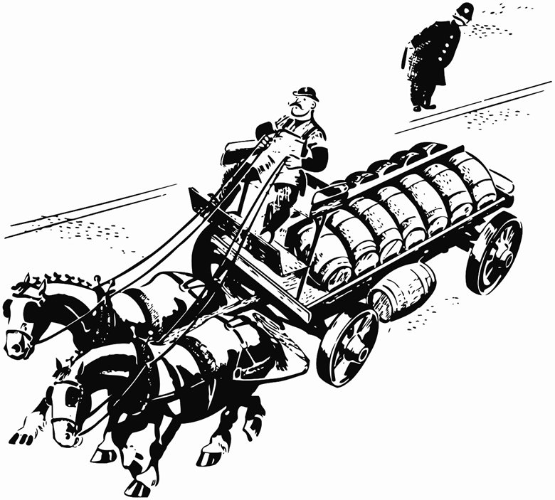 780x703 Horse And Cart Delivery Printable Image Illustration Sketch