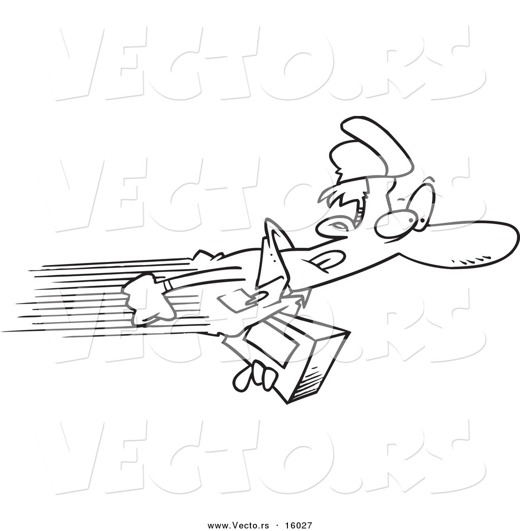1024x1044 Vector Of A Cartoon Express Delivery Man