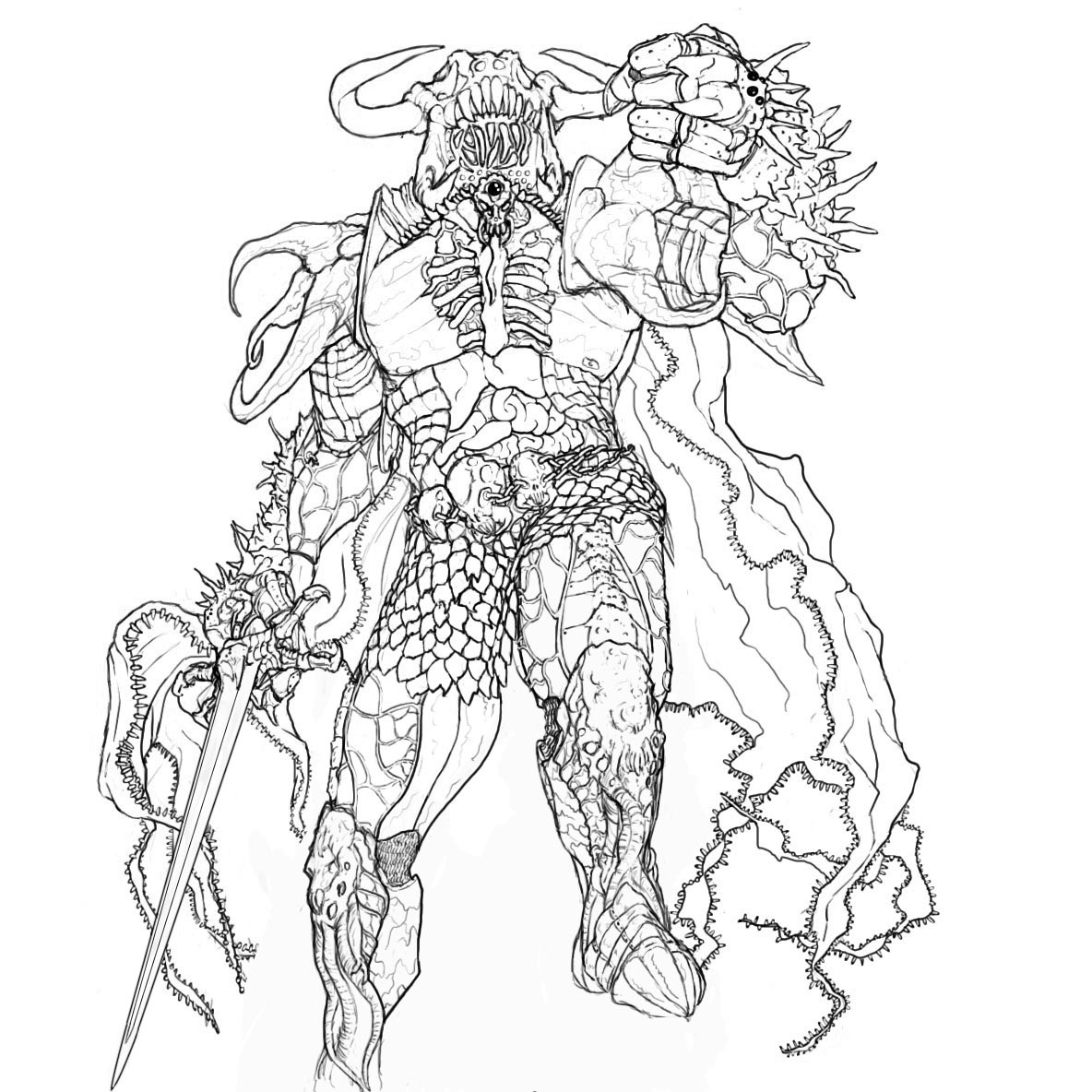 1184x1184 Drawn Demon Demon Knight