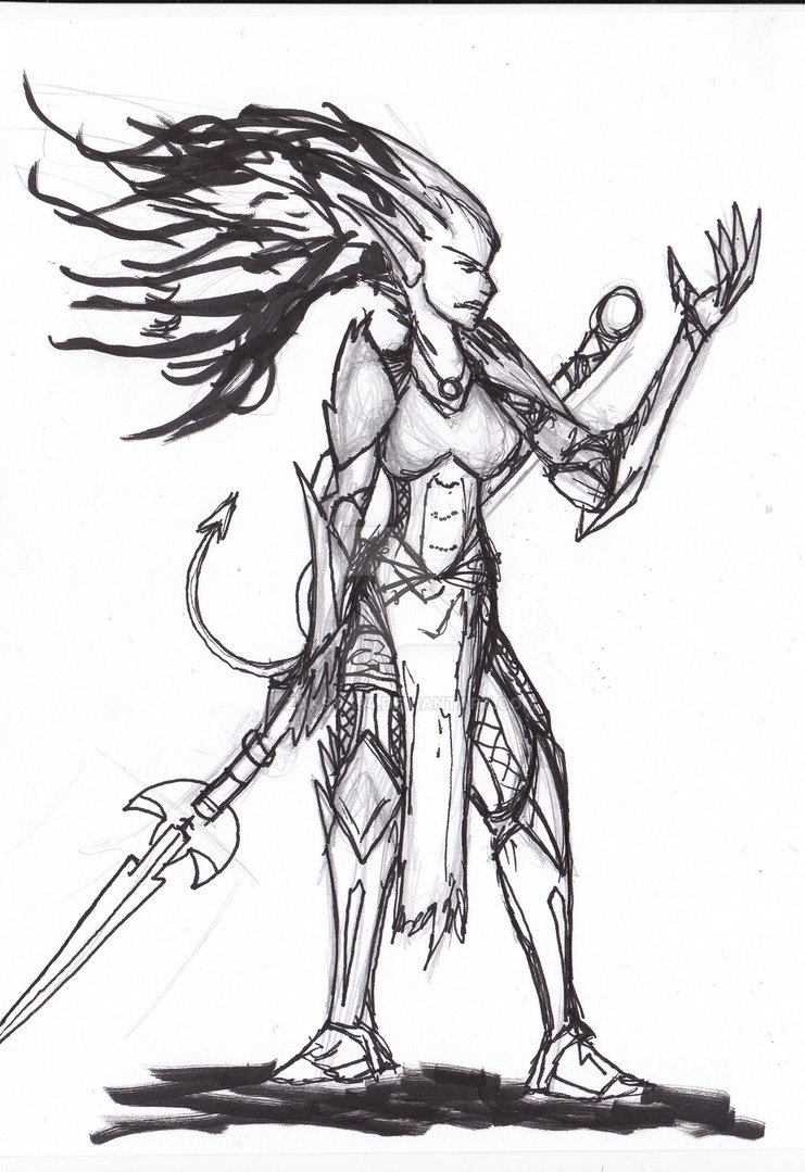 741x1079 Demon Warrior Lady (Totes Not Zoph) By Zaksta94