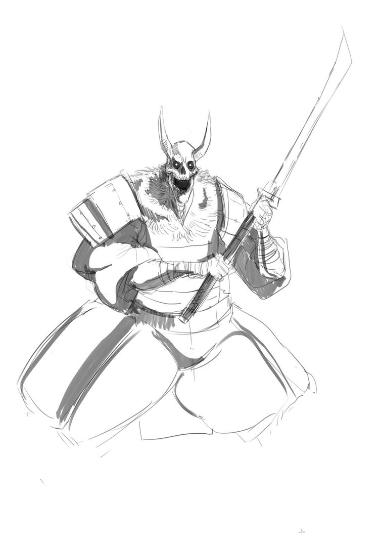 752x1063 Demon Warrior Wip By Albinoscat