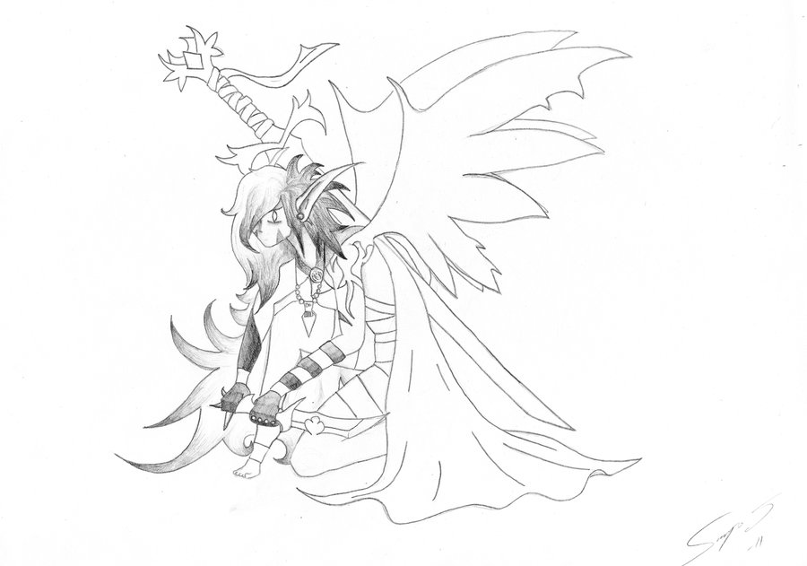 900x631 Half Demon Warrior By Mercyrion