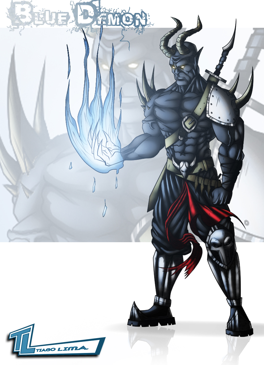 855x1183 The Blue Demon Warrior By Roxedo On Newgrounds