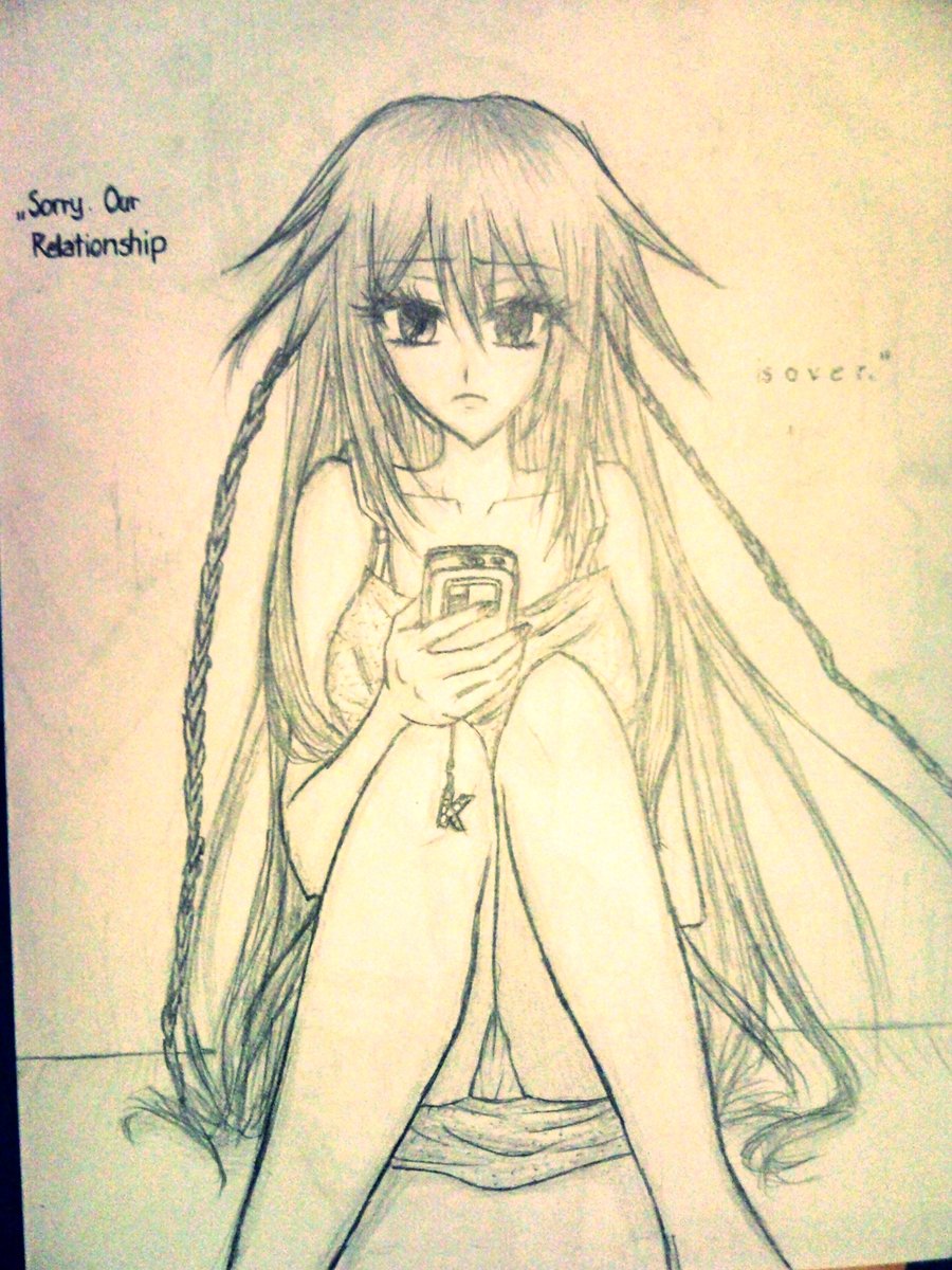 900x1200 Anime Sad Girl By Yuki6676