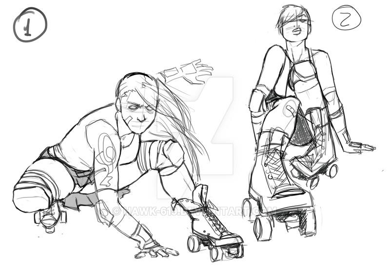 800x566 Roller Derby Logo Sketch I By Hawk 619