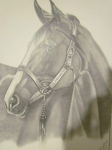 225x300 Kentucky Derby Orginal Art Drawing Of Blind Luck Awsome Find Ebay