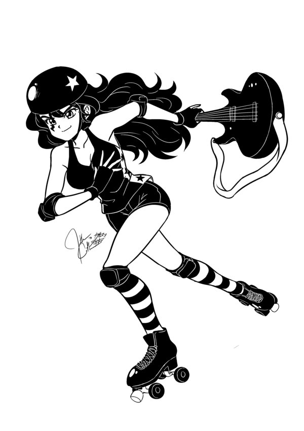 600x850 Commission Rocking Roller Girl By Kurumi Lover