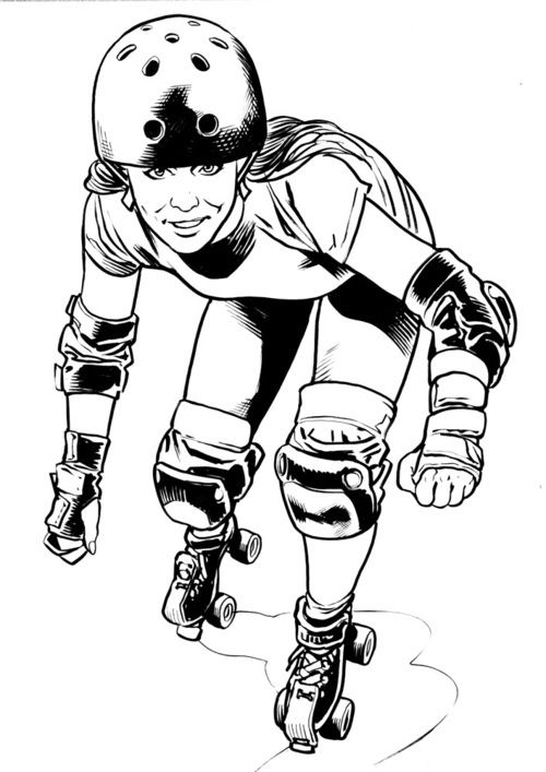 500x707 Derby Illustration. Drawings Roller Derby