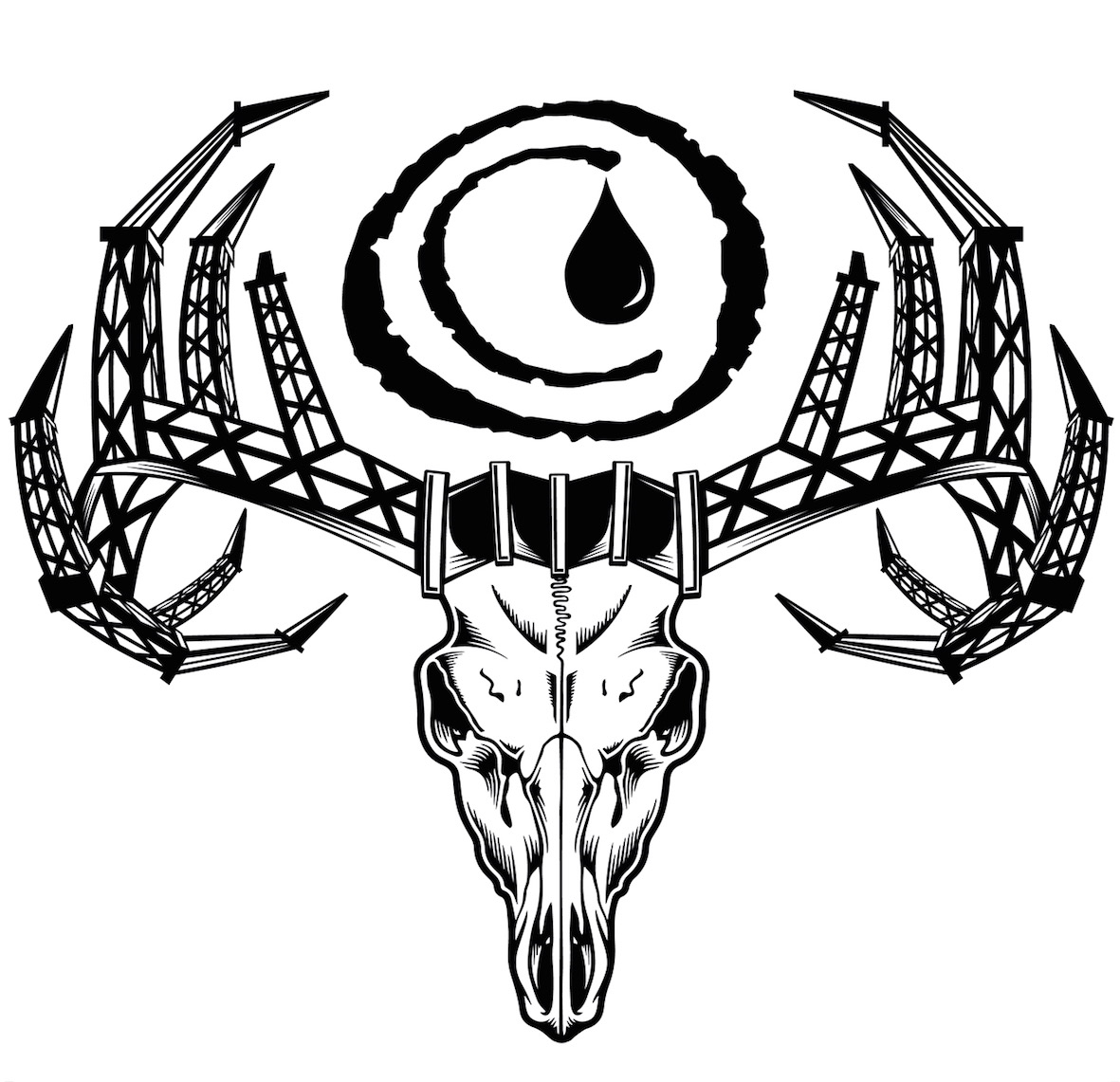 1181x1141 Ora Oilfield Camo Derrick Buck Decals (Small)