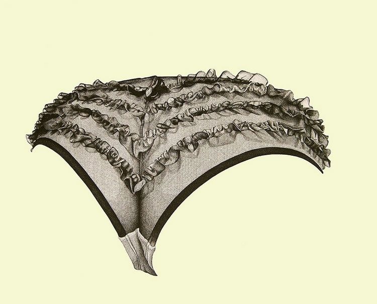 750x605 Dara Vandor Pen And Ink Lingerie Drawings Explore Desire