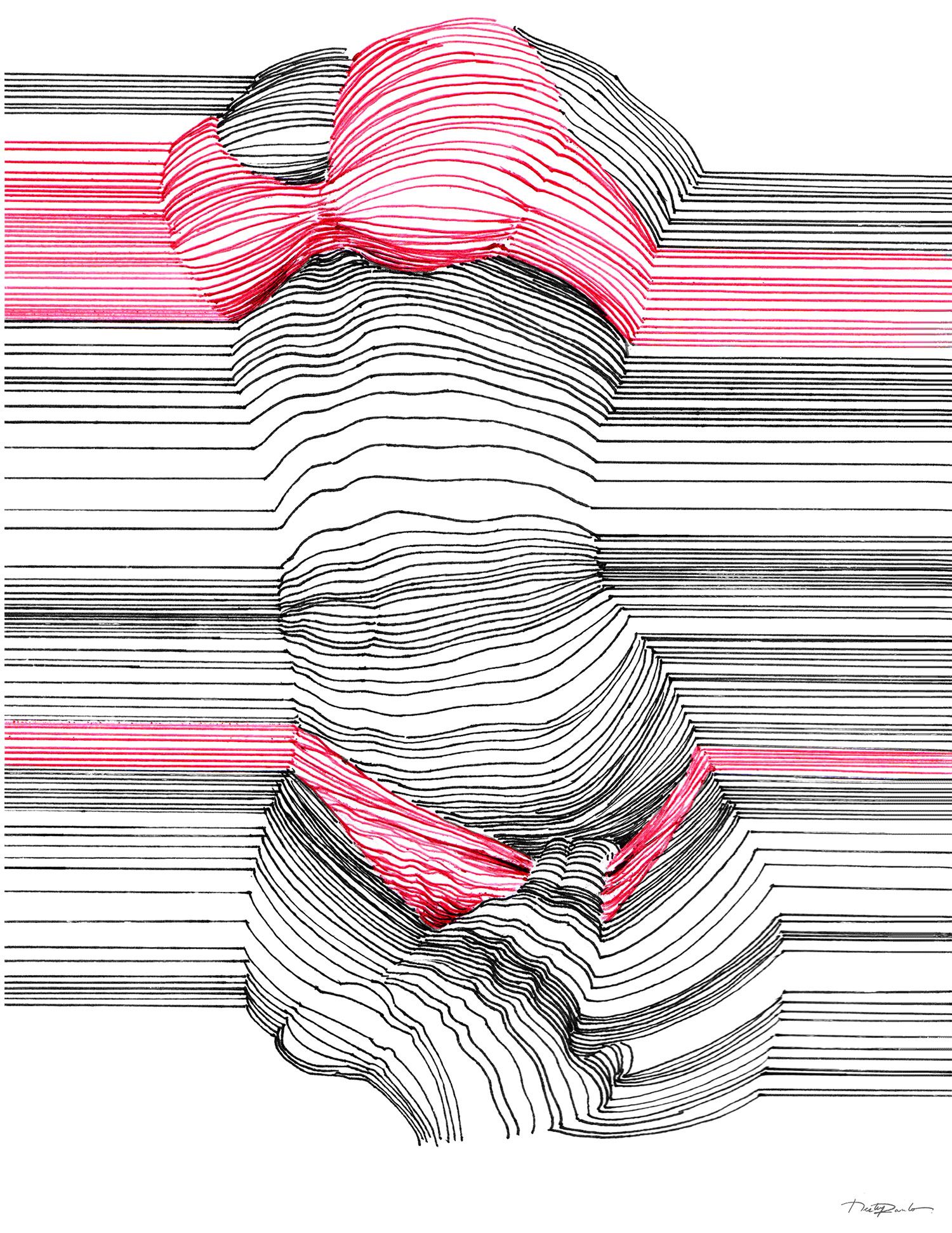 1500x1941 Sensual 3d Line Art By Nester Formentera Graffiti