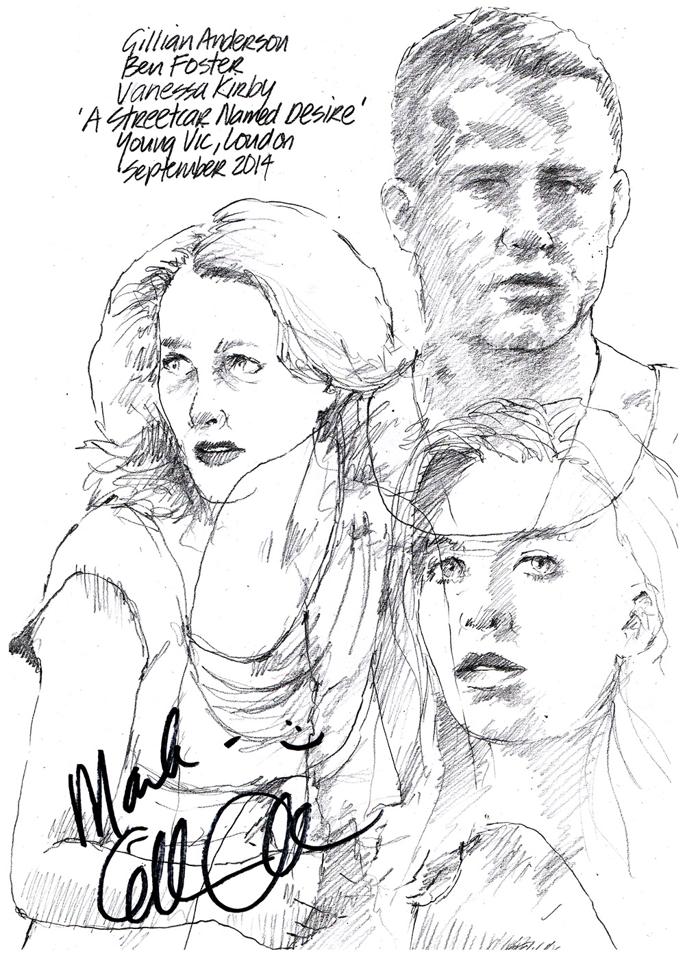 1000x1395 Drawing Gillian Anderson In A Streetcar Named Desire