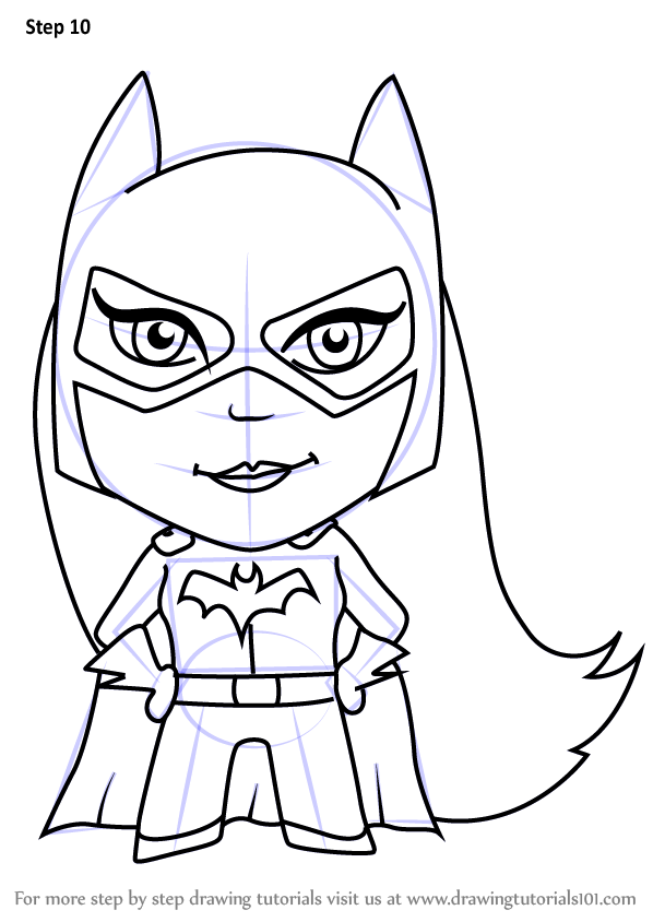 598x844 Learn How To Draw Kawaii Batgirl (Kawaii Characters) Step By Step